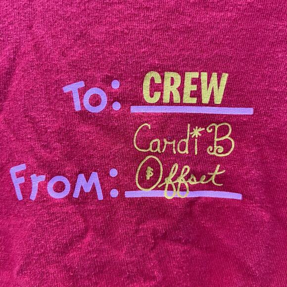 McDonald’s Cardi B & Offset Meal Red Employee T-Shirt Adult size XL - Picture 8 of 9